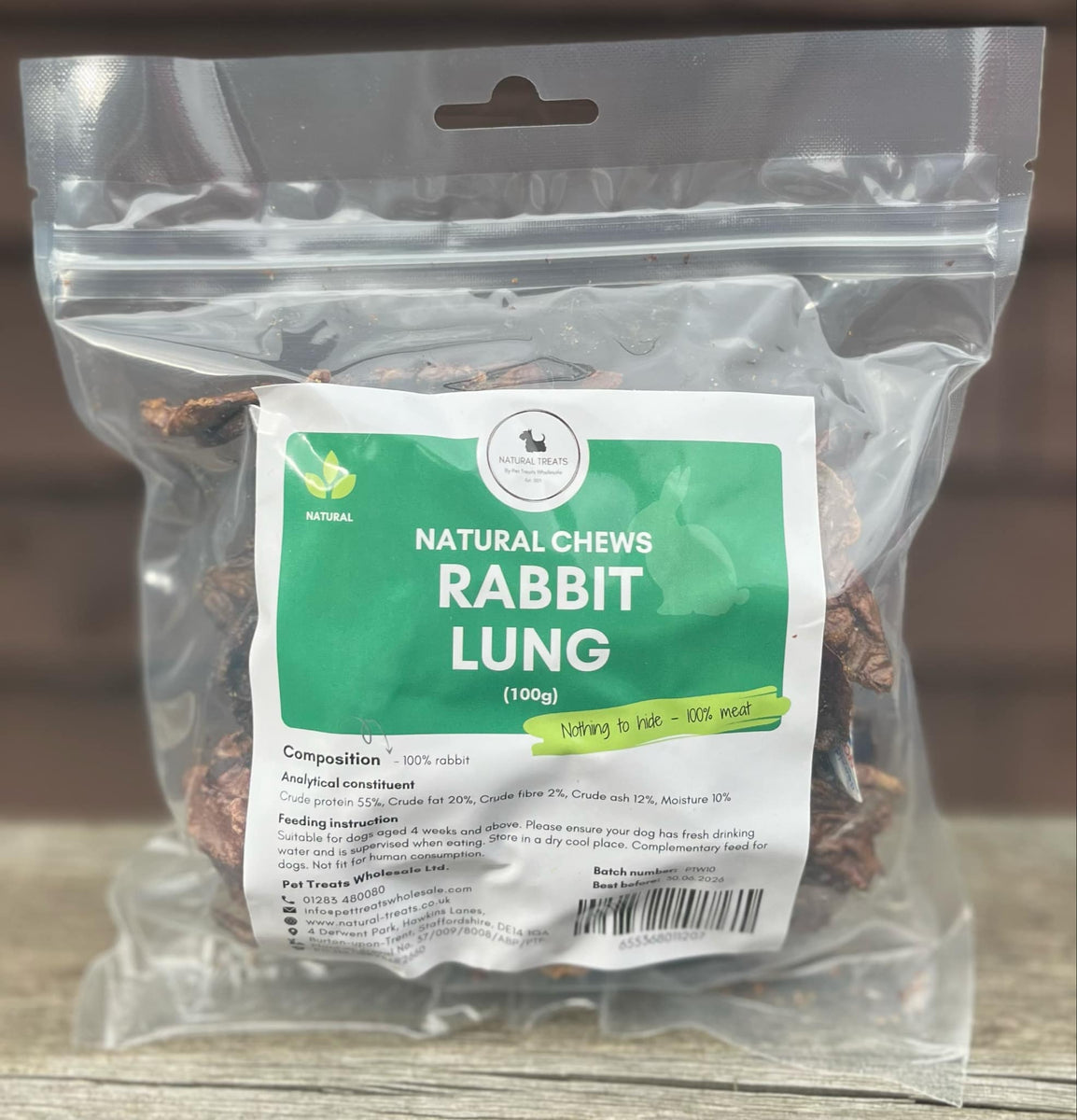 pet-treat-wholesale-rabbit-lung-100g-romney-raw