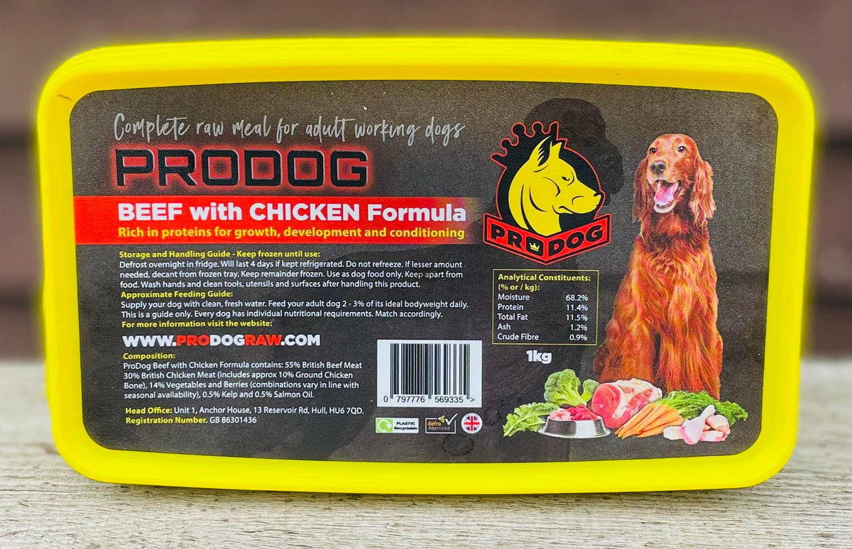 Prodog Raw Beef with Chicken Formula 1kg Romney Raw