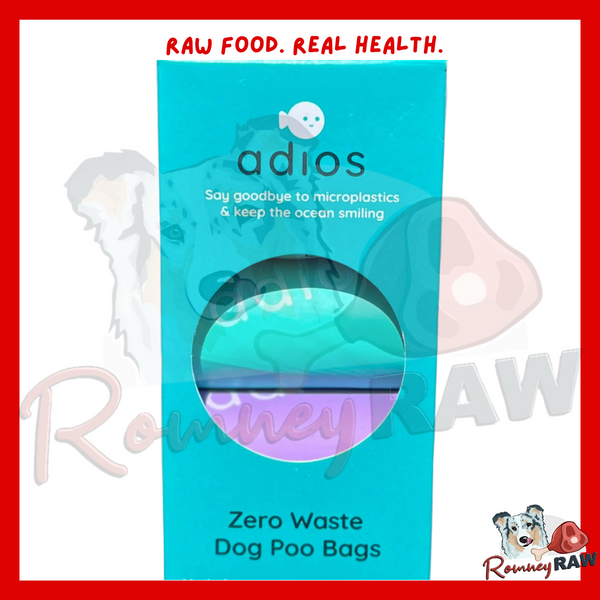 Adios Rainbow Poo Bags - 4 rolls - 60 Bags