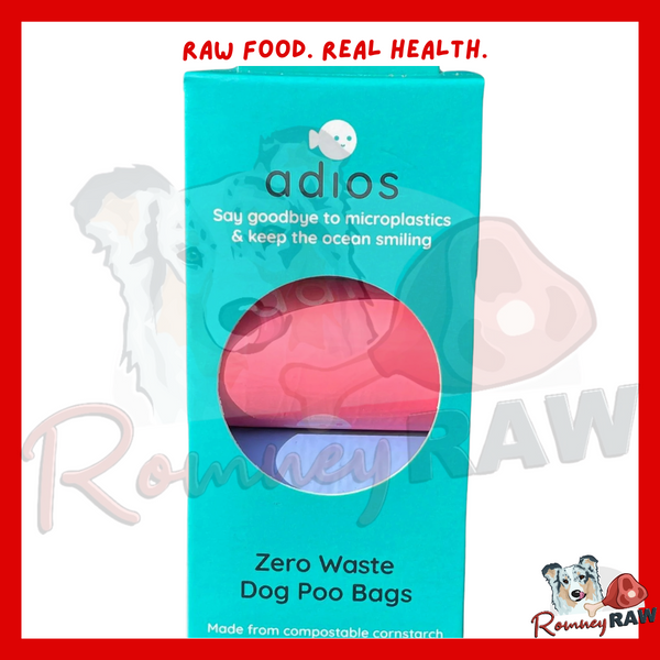 Adios Rainbow Poo Bags - 8 Rolls - 120 Bags