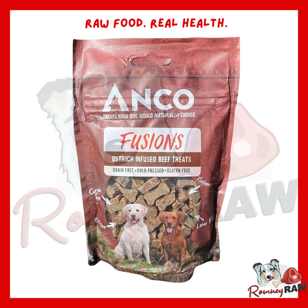 Anco Fusions - Ostrich Infused Beef Treats - 100g