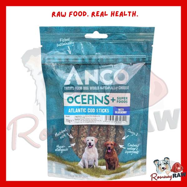 Anco Oceans - Atlantic Cod Sticks with Blueberry - 70g