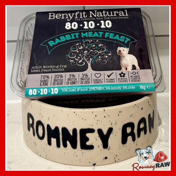 Benyfit Natural - Rabbit Meat Feast Complete 80/10/10 Raw Dog Food - 1kg
