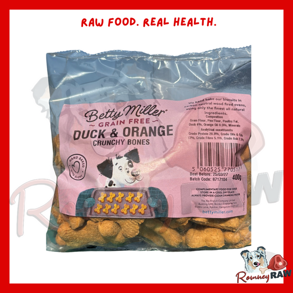 Betty Miller Grain Free Duck & Orange Bones 400g