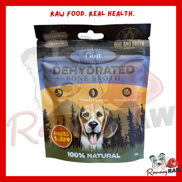 Boil & Broth - Dehydrated Bone Broth Powder - Goat - 50g – Romney Raw