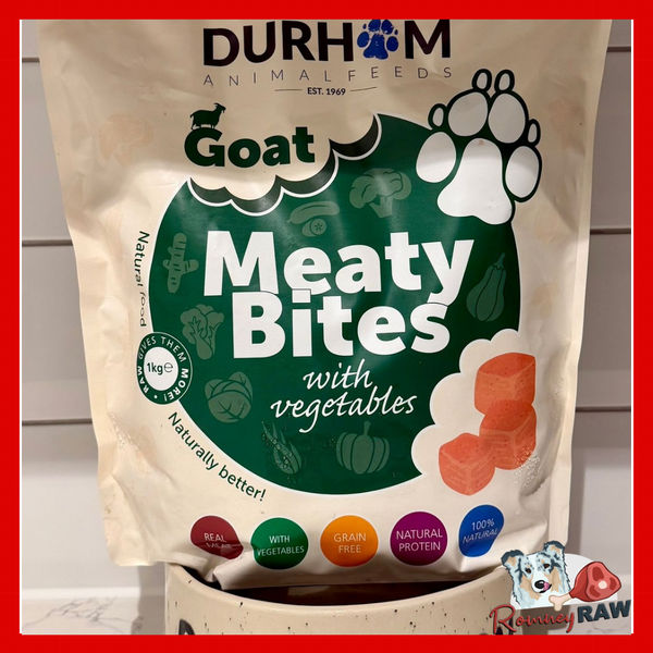 Durham Animal Feeds - Meaty Bites - Goat with Veg & Supplements - 1kg