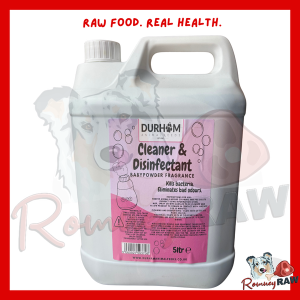 Durham Animal Feeds - Cleaner & Disinfectant Solution - Baby Powder - 5 Litre