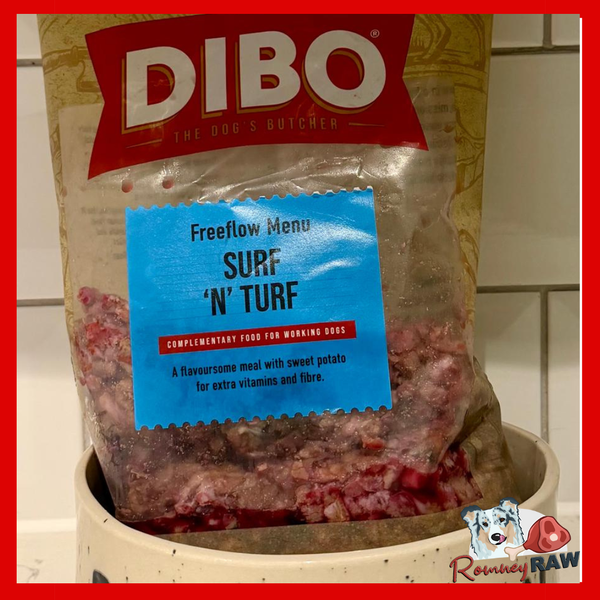 DIBO Dog Food - Surf N Turf Freeflow - 80/10/10 Complete - 1kg