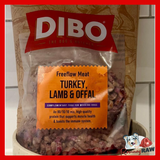 DIBO Dog Food - Turkey, Lamb & Offal Freeflow - 80/10/10 Complete - 1kg