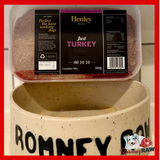 Henley Raw Dog Food - Just Turkey - Complete 80/10/10 - 500g