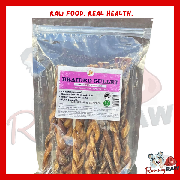 JR Pet Products - Braided Beef Gullet - 15cm - 100g