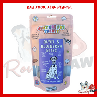 Just 'Ere Fot Treats - Quail & Blueberry Bites - 100g