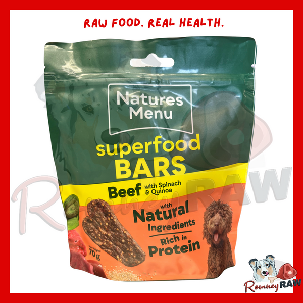 Natures Menu - Country Hunter Superfood Bars - Beef, Spinach & Quinoa - 70g