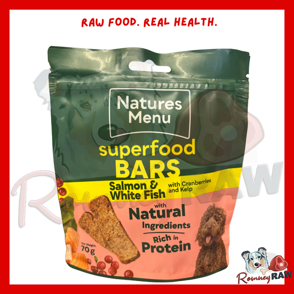 Natures Menu - Country Hunter Superfood Bars - Salmon, White Fish, Cranberries & Kelp - 70g