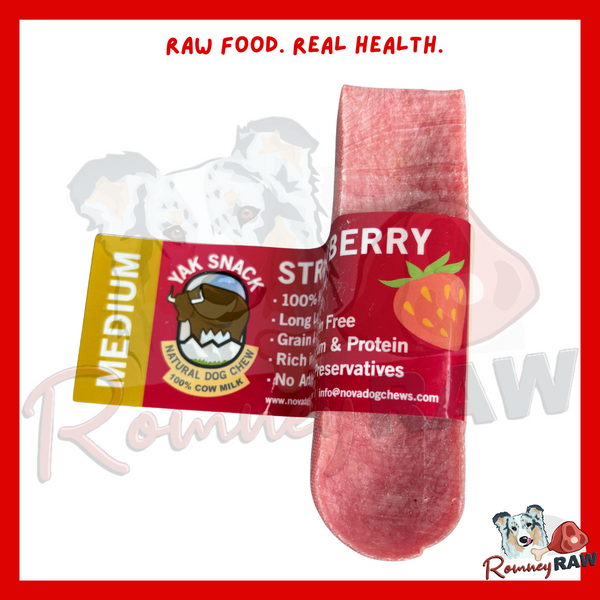 Nova Dog Chews - Yak Snack - Strawberry - Medium