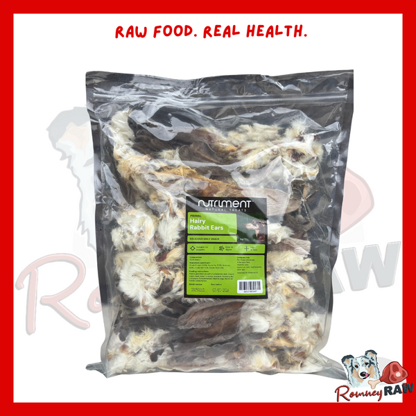 Nutriment Natural Treats - Rabbit Ears with Fur/Hair - 1kg