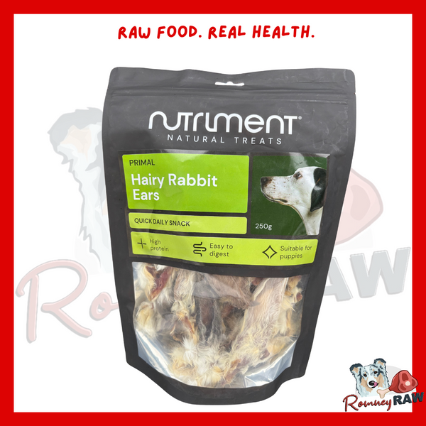 Nutriment Natural Treats - Rabbit Ears with Fur/Hair - 250g