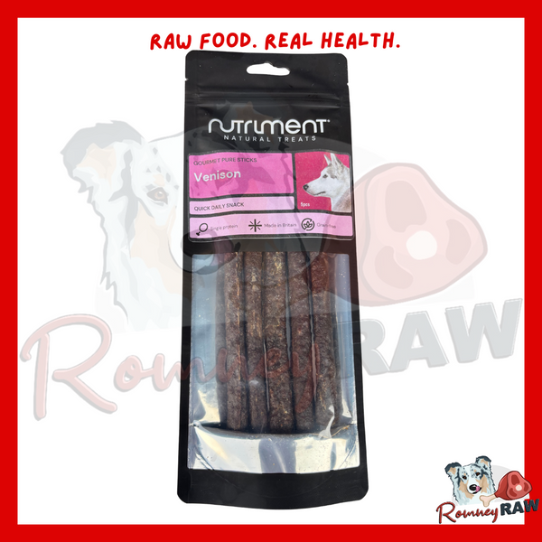 Nutriment Natural Treats - Gourmet Pure Sticks - Venison - 5 Pieces