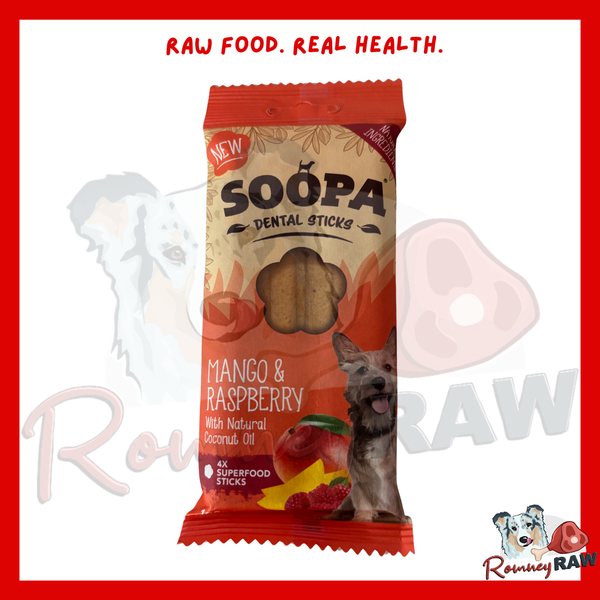 Soopa - Dental Sticks Mango & Raspberry 4 Pack