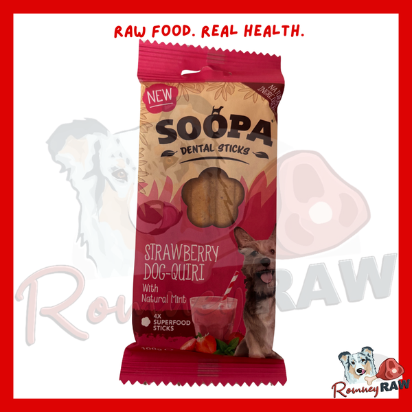 Soopa - Dental Sticks - Strawberry Dog-Quiri - 4 Pack