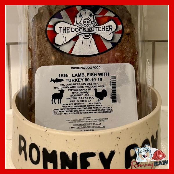 The Dogs Butcher - Lamb, Fish & Turkey - 80/10/10 - 1kg