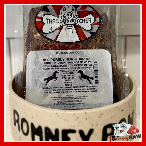 The Dogs Butcher - Purely Horse - 80/10/10 - 1kg