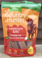 Natures Menu Country Hunter Superfood Bars Chicken, Coconut & Chia Seeds 100g
