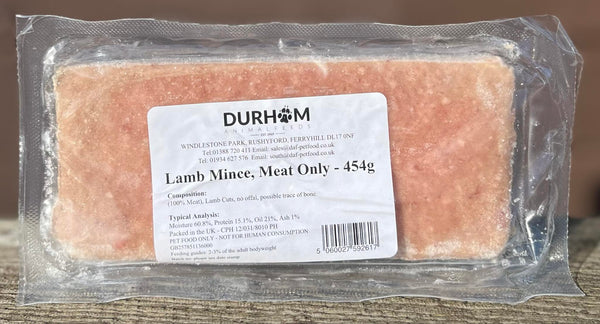 Durham Animal Feeds Lamb Mince Meat Only 454g