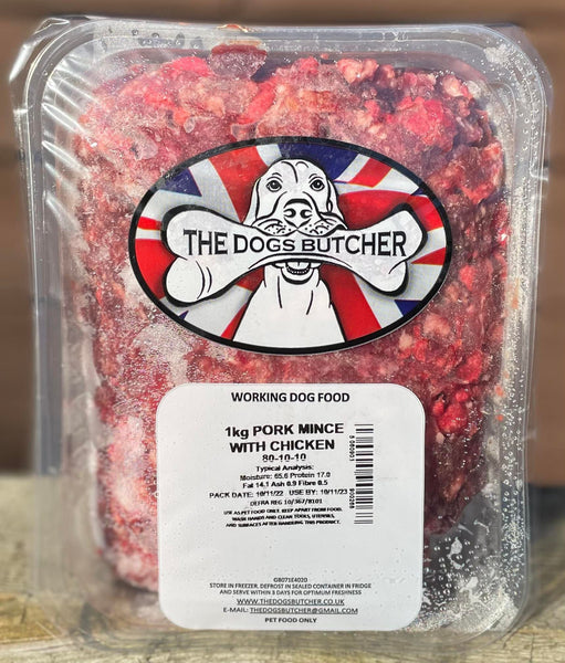 The Dogs Butcher - Pork Mince with Chicken - 80/10/10 - 1kg