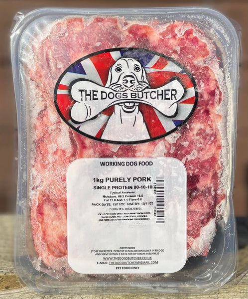 The Dogs Butcher - Purely Pork - 80/10/10 - 1kg