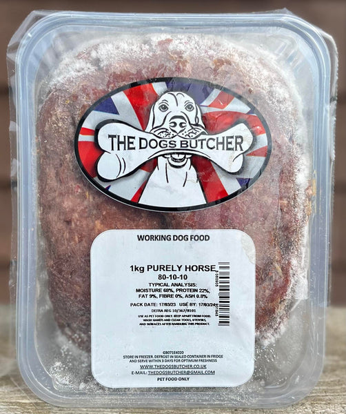 The Dogs Butcher - Purely Horse - 80/10/10 - 1kg