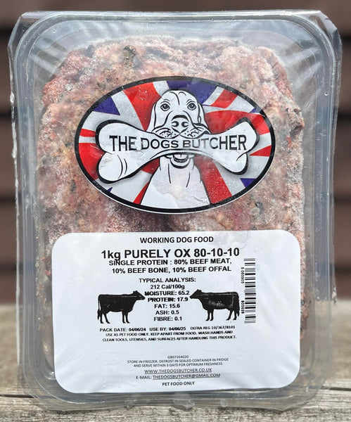 The Dogs Butcher - Purely Ox - 80/10/10 - 1kg