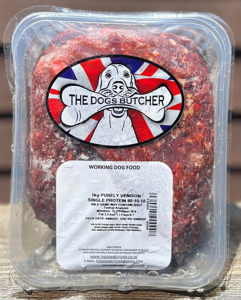 The Dogs Butcher - Purely Venison - 80/10/10 - 1kg