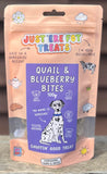 Just 'Ere Fot Treats Quail & Blueberry Bites 100g