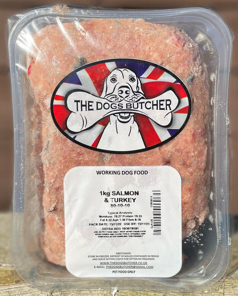 The Dogs Butcher - Salmon & Turkey - 80/10/10 - 1kg