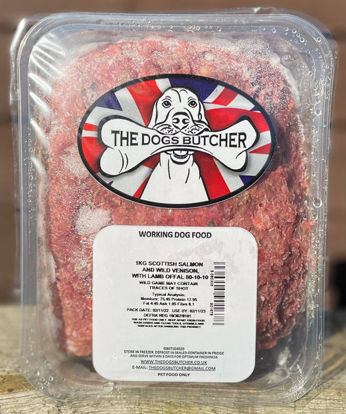 The Dogs Butcher - Salmon & Wild Venison - 80/10/10 - 1kg