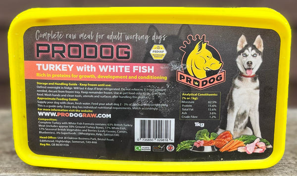 Prodog Raw Turkey with White Fish 1kg