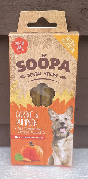 Soopa Dental Sticks Carrot & Pumpkin 4 Pack