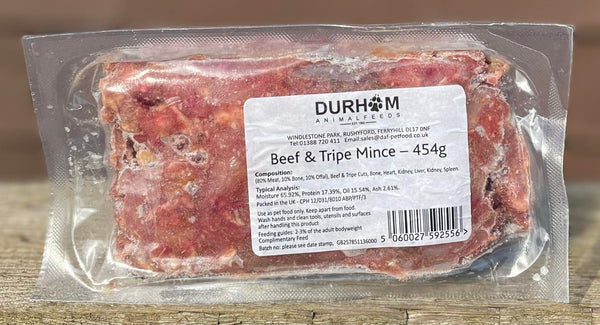 Durham Animal Feeds Beef & Tripe Mince 454g