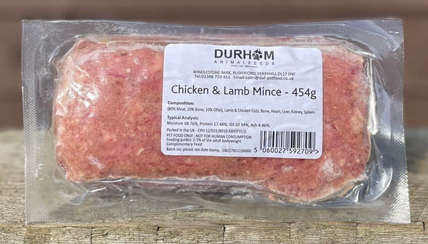 Durham Animal Feeds Chicken & Lamb Mince 454g