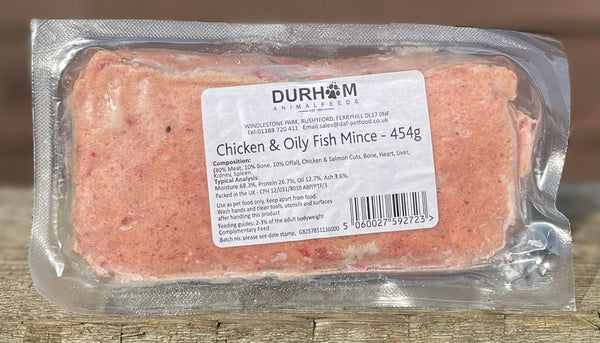 Durham Animal Feeds Chicken & Oily Fish Mince 454g