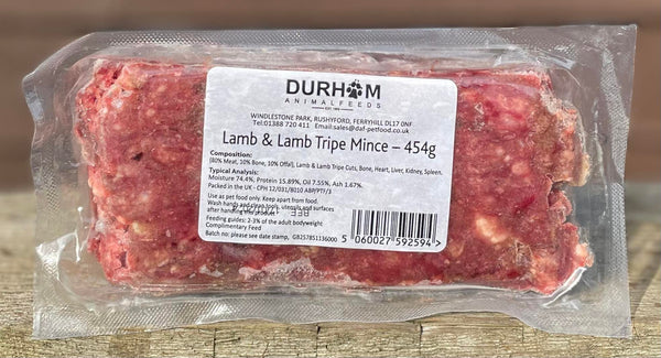 Durham Animal Feeds Lamb & Lambs Tripe Mince 454g