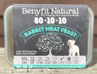 Benyfit Natural - Rabbit Meat Feast Complete 80/10/10 Raw Dog Food - 1kg