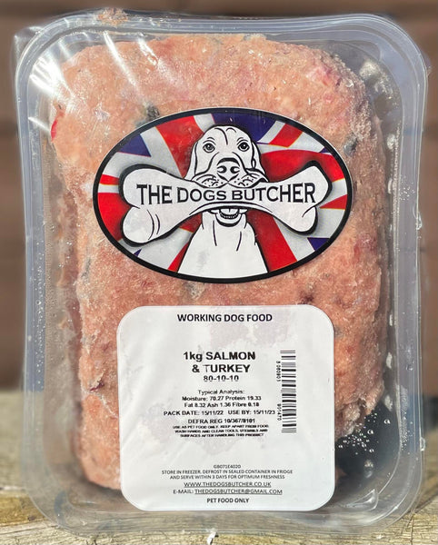 The Dogs Butcher Salmon & Turkey 80/10/10 1kg