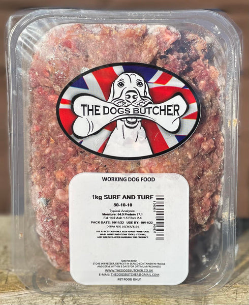 The Dogs Butcher Surf & Turf 80/10/10 1kg